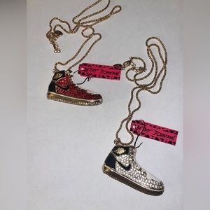 Betsey Johnson necklace Nike shoe